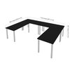 Bestar Bestar Universel Four 60W x 30D Table Desks with Square Metal Legs in black 65901-000018